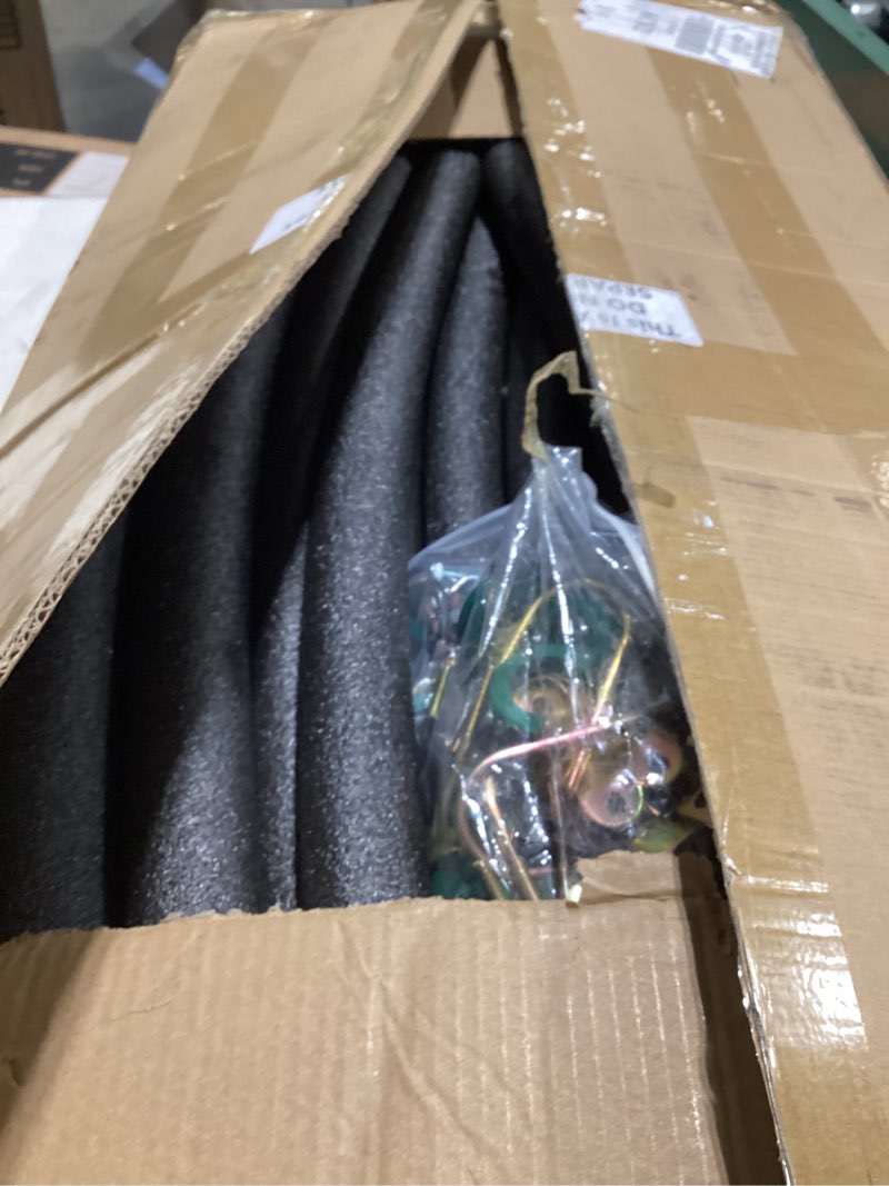 Condition photo showing Good Condition for trampoline poles replacement, fit for 8-16ft frame, universal curved enclosure net pole, includes mounting hardware & foam cover, 2 installation options