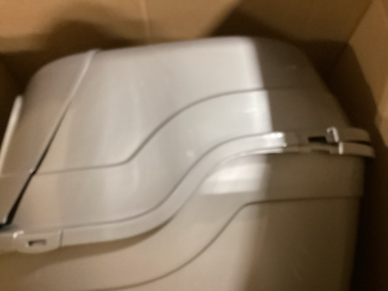 Condition photo showing Good Condition for Nature’s Miracle Hooded Flip Top Litter Box for Cats, With Built-In Odor Control Charcoal Filter Silver/Grey