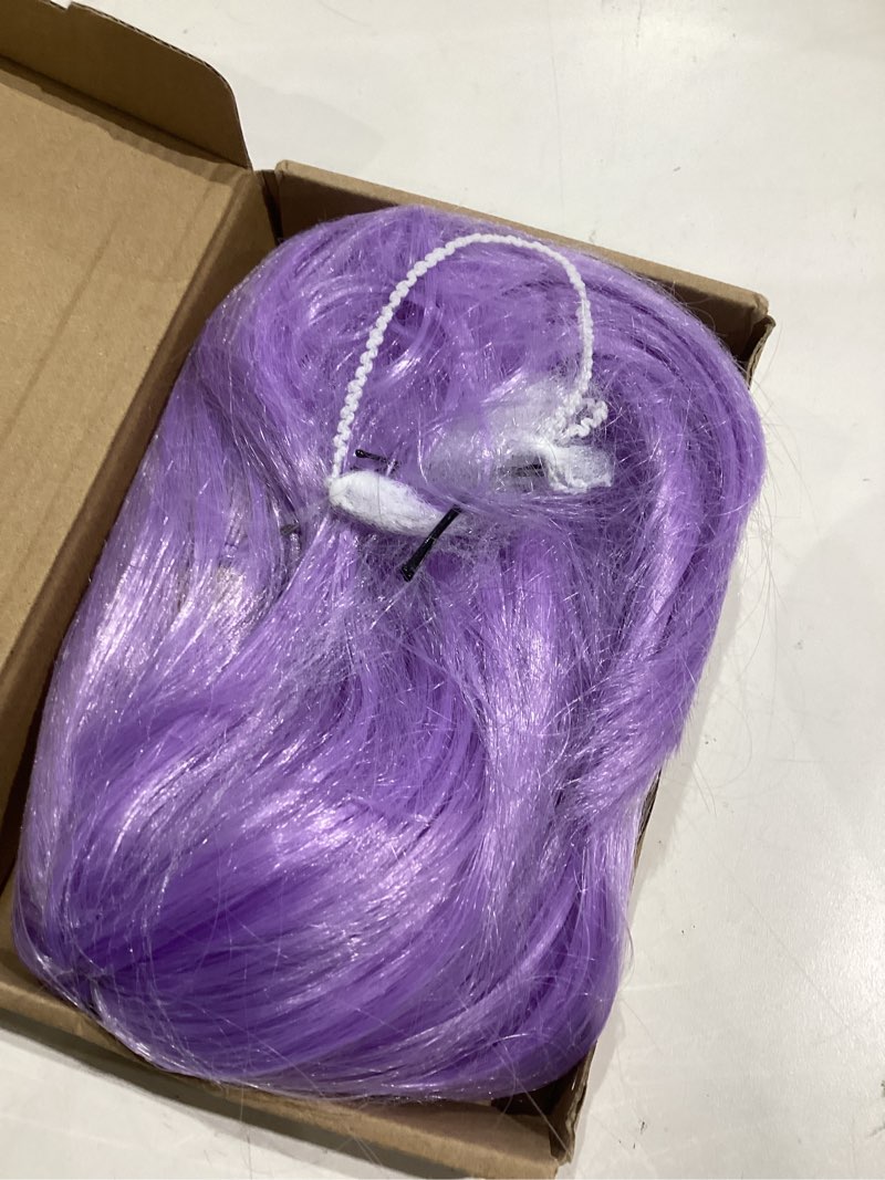 Condition photo showing Good Condition for PLULON Purple Bob Wig and Sunglass Set, Neon Short Bob Wig Sunglass Pack Costume Colorful Cosplay Hairpieces for Bachelorette Neon Party Favors, Halloween Decorations Purple Short