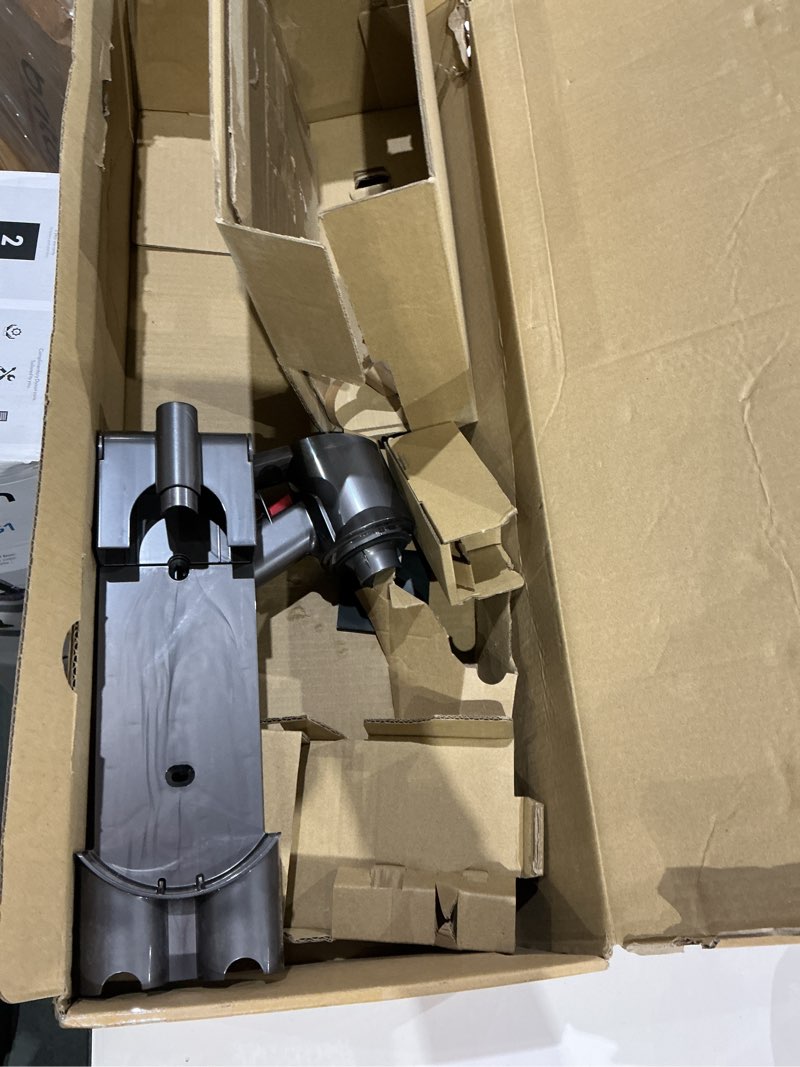 Condition photo showing As Is for dyson v8 plus cordless vacuum, cleans hard floors and carpets, detangles, converts to handheld, 115aw, 2 power modes, up to 40 minutes¹