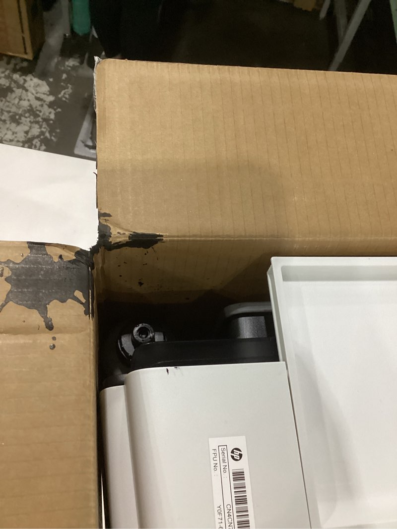 Condition photo showing As Is for opened ink hp smart tank plus 651 wireless all-in-one printer, ink tank printer-for-home use, 2 years of ink included auto document feeder, mobile print, scan, copy, fax, an ecotank alternative (7xv38a) white with black top