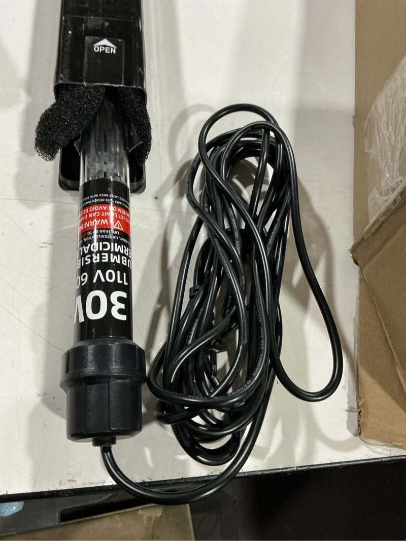 Condition photo showing As Is for 30w uv-c light with 17ft cable for 200-2000 gallon aquariums, ponds & pools - professional uv water clarifier for koi ponds, fish tanks, spas & cold plunge 30w for 2000 gallon