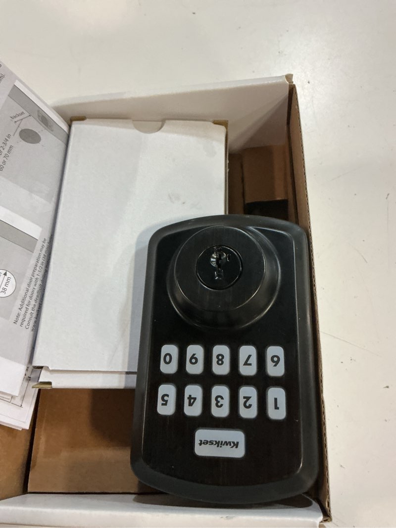 Condition photo showing As Is for kwikset smartcode venetian bronze zinc electronic deadbolt