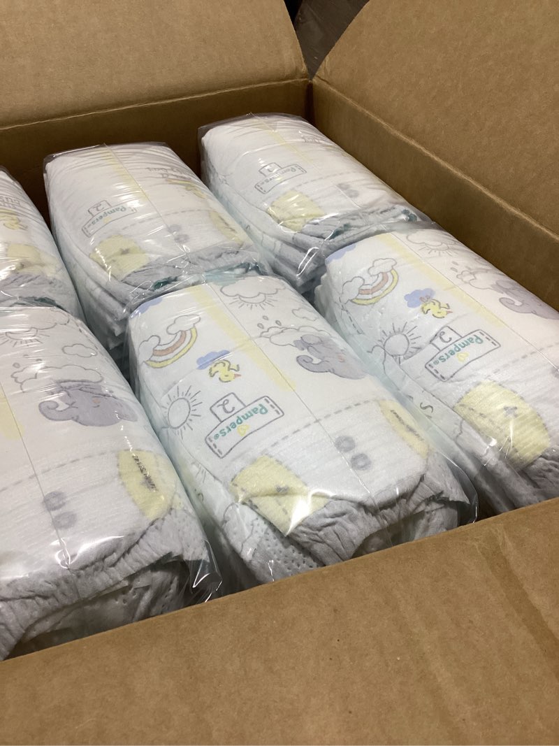 Condition photo showing Good Condition for pampers swaddlers diapers, size 2 (10-22 lbs), 186 count, fragrance free, hypoallergenic, absorbent, pediatrician recommended, skin safe size 2 186