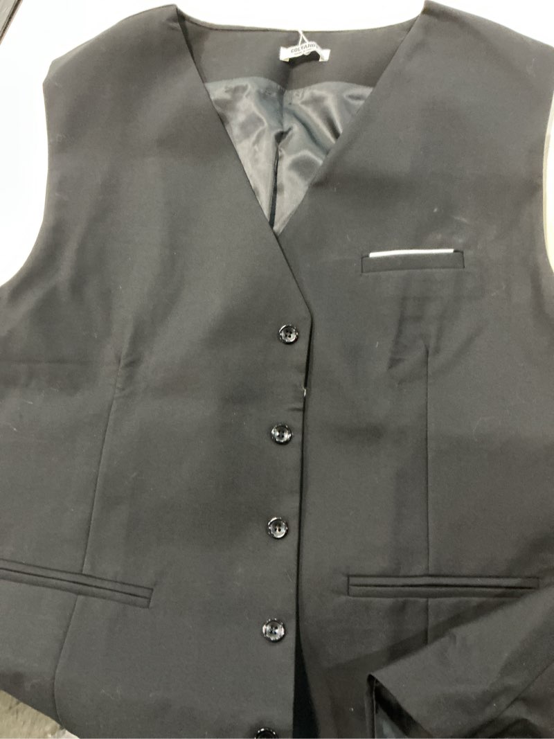 Condition photo showing New/Like New for coofandy men's casual business suit vest slim fit formal dress waistcoat vest xx-large black
