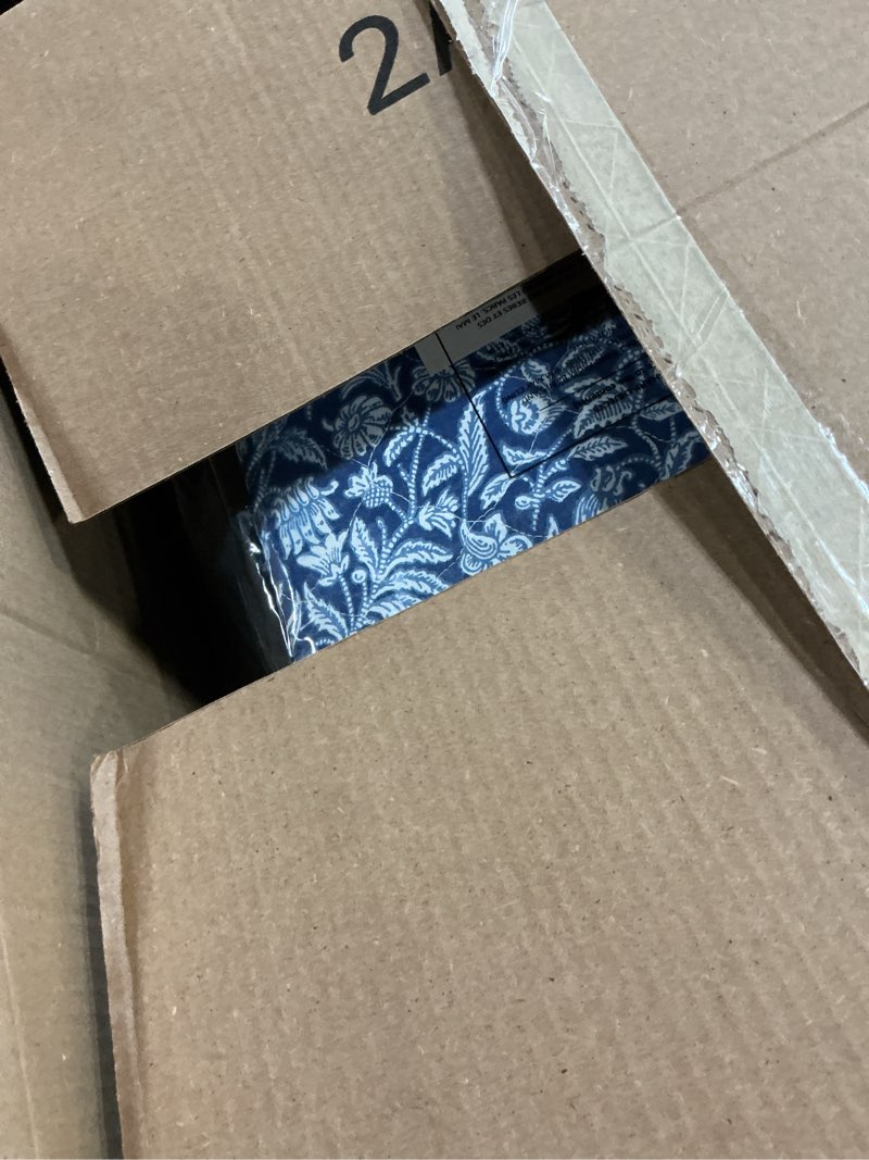 Condition photo showing New/Like New for laura ashley - quilt set, super soft fabric bedding with matching shams, toile-inspired print, floral home essentials (elaina blue, king)