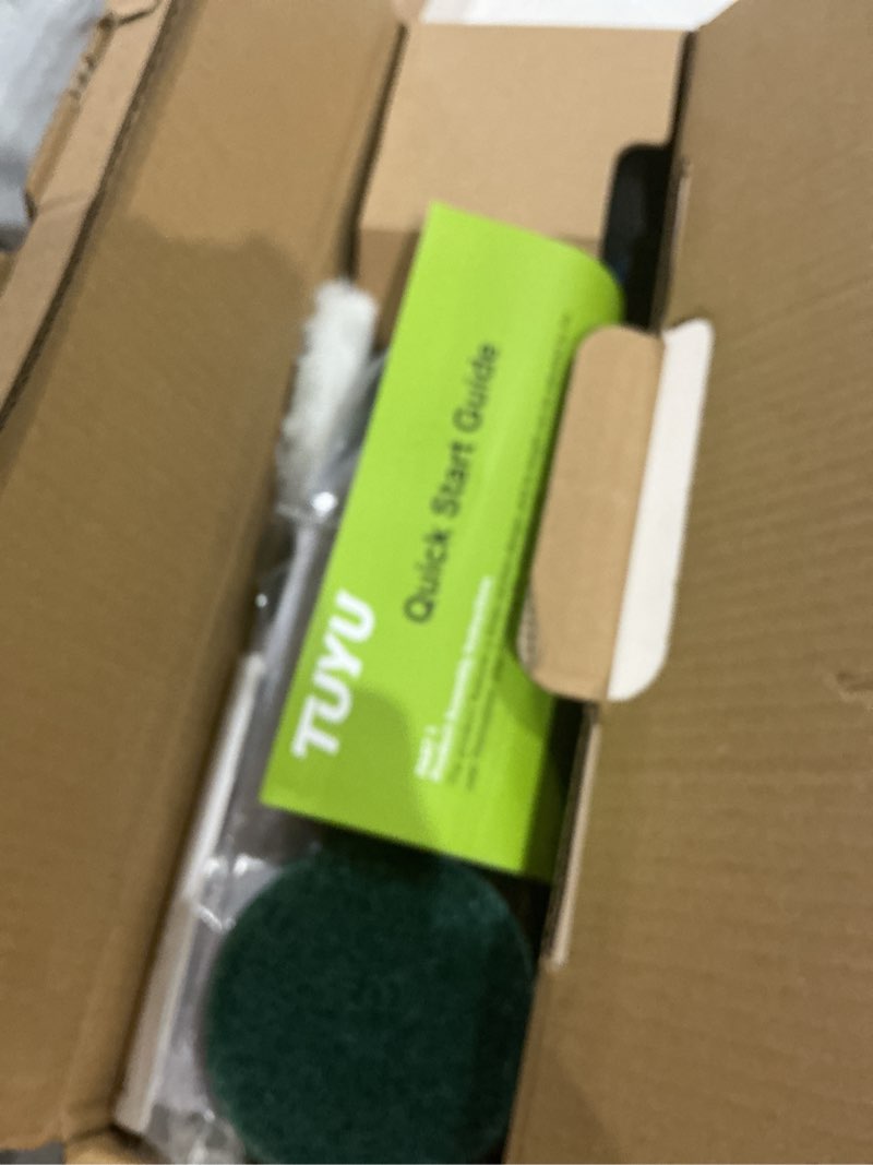 Condition photo showing Good Condition for TUYU Electric Spin Scrubber, Full-Body IPX7 Waterproof Bathroom Scrubber with Power LCD Display, 8 Replacement Head, Adjustable Extension Handle, Cordless Shower Cleaner Brush for Bathtub Cleaning Grey White