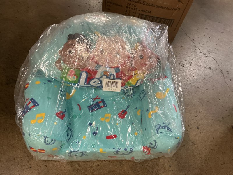 Condition photo showing New/Like New for moonbug cocomelon 2-in-1 flip out chair blue for toddler