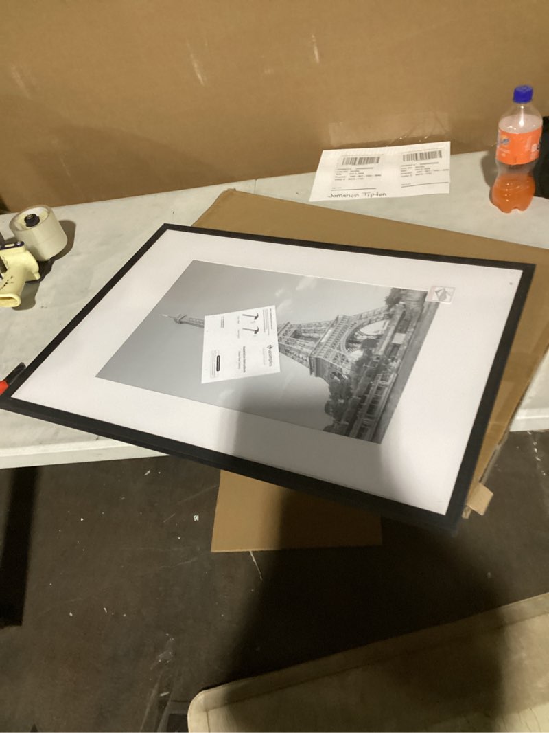 Condition photo showing As Is for upsimples 19x27 Poster Frame, Display Pictures 13x19 with Mat or 19 x 27 Without, Wall Hanging Puzzle Frames, Black, 1 Pack Black 19x27