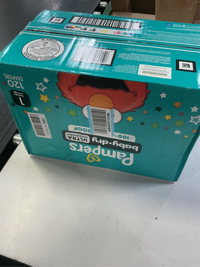 Condition photo showing New/Like New for pampers diapers - baby dry - size 1, 120 count, absorbent disposable infant diaper (packaging may vary) size 1 120