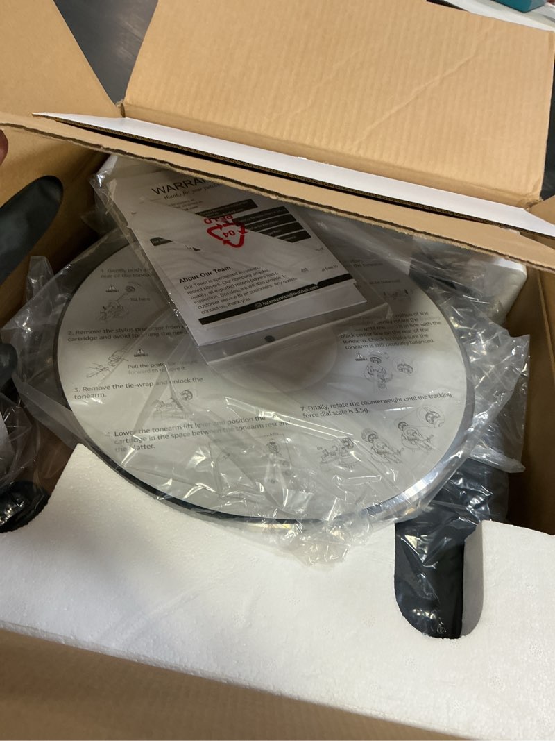 Condition photo showing Good Condition for Turntables Record Player with Wireless Output Connectivity Vinyl Player Belt-Drive Support 33 45 RPM Speed Phono Line USB Digital to PC Recording with Advanced MM Cartridge ATN3600L Light Brown Light Brown Silver Aluminum Platter+ Aluminum Tonearm