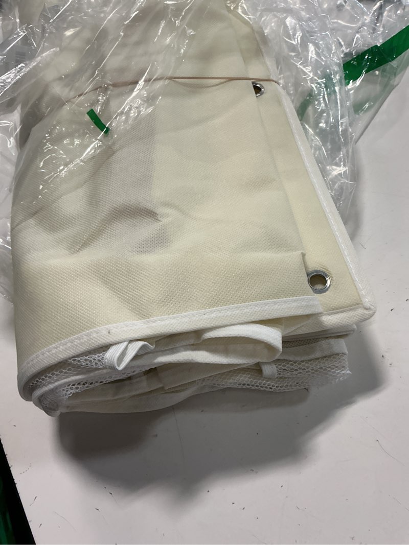 Condition photo showing item condition for over the door organizer, Solid Bamboo Board (Not Plastic!) 6-Tier Heavy Duty 75LB, 12 Side Pockets, 3 Reinforced Hooks & Anti-Slip Pads, Waterproof & Washable, No Sagging, No Door Damage,Ivory 1Pack Over Door Organizer-ivory