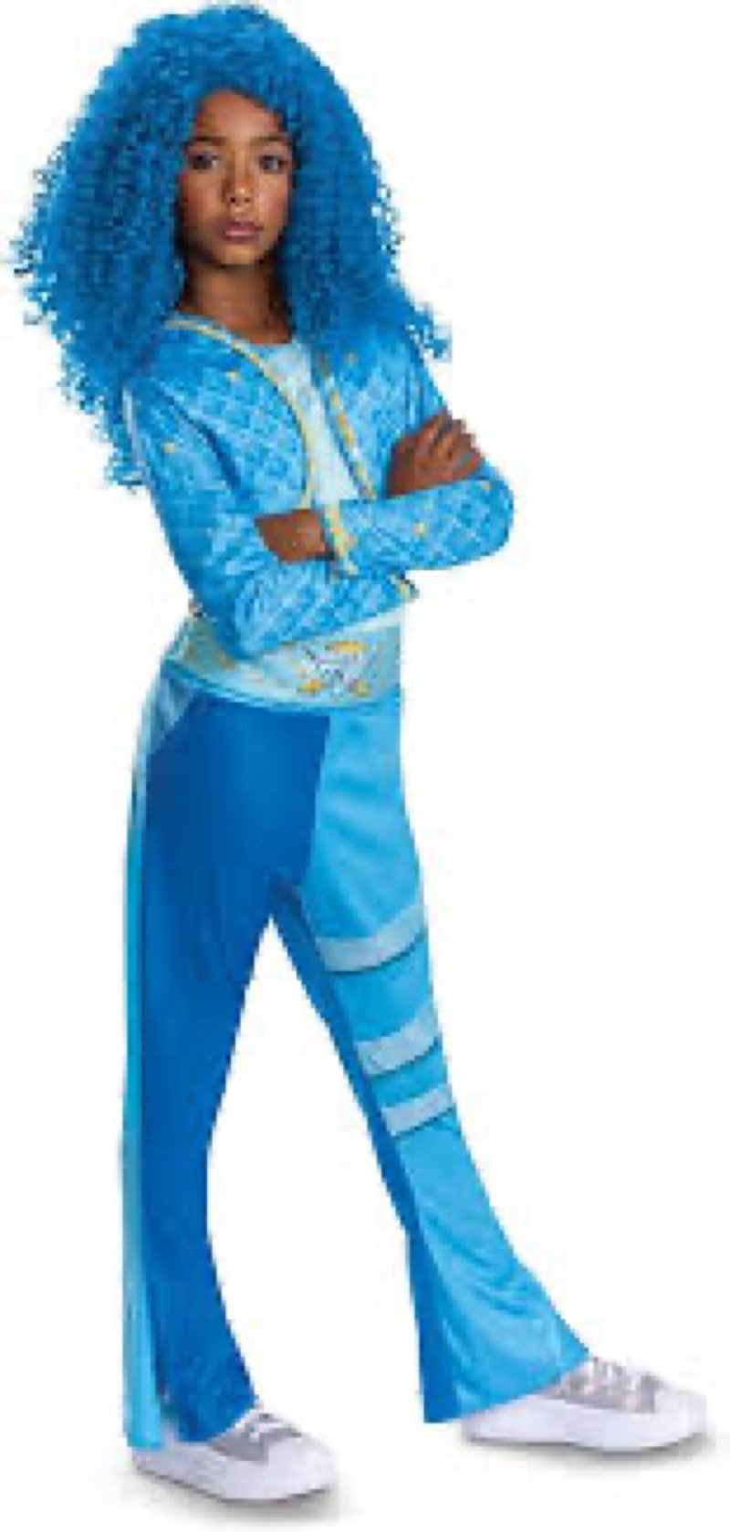  Only hair Descendants Chloe Deluxe Costume, Official Disney Descendants The Rise of Red Costume Jumpsuit, Wig 