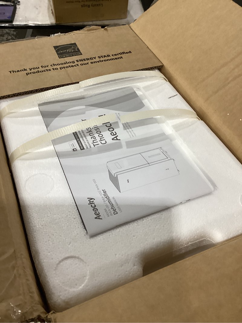 Condition photo showing Good Condition for 4500 Sq.Ft Most Efficient Energy Star 2025 Dehumidifier,AEOCKY Max 80 Pint/D(Standard 56Pint/D) Smart Compressor Dehumidifier with Drain Hose, Intelligent Humidistat,for Basement,Bedroom,Home,Bathroom White