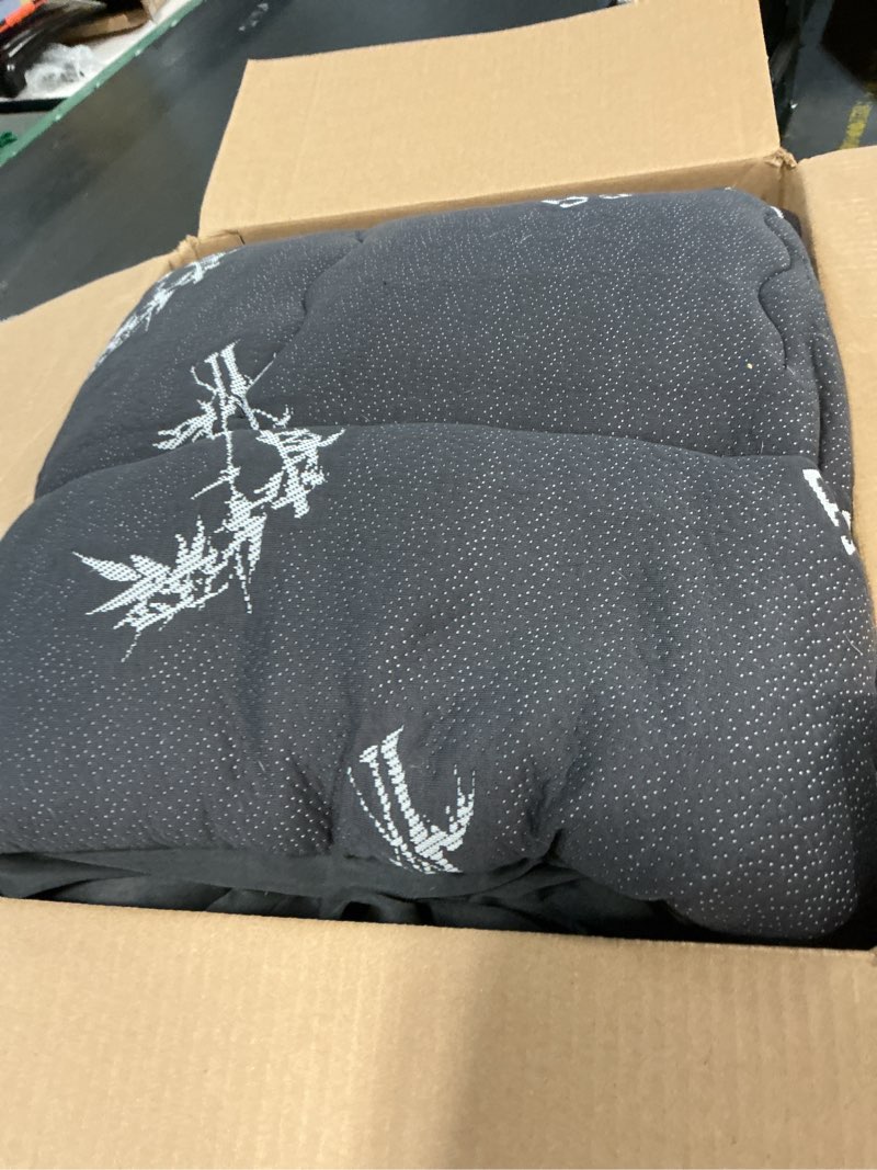 Condition photo showing As Is for bedlore queen mattress topper viscose derived from bamboo, thick pillow top mattress pad with stretchable pockets for 6-18 inches mattress, soft mattress topper for back pain relief(dark gray) 2 dark gray queen