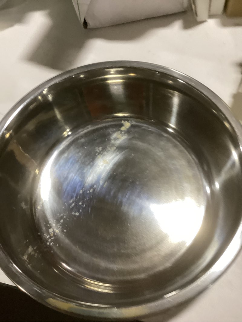 Condition photo showing As Is for pegyy11 nonslip stainless steel dog bowls, 7.6 us cup, 2 count 7.6 cup