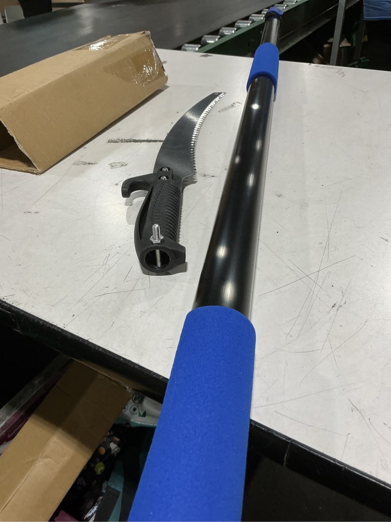 Condition photo showing As Is for 26ft reach pole saws for tree trimming with 5-20ft telescoping extension pole, anti-slip handle, manual pruning pole saw with 19" 3x detachable saw for forestry, yard, garden, patios