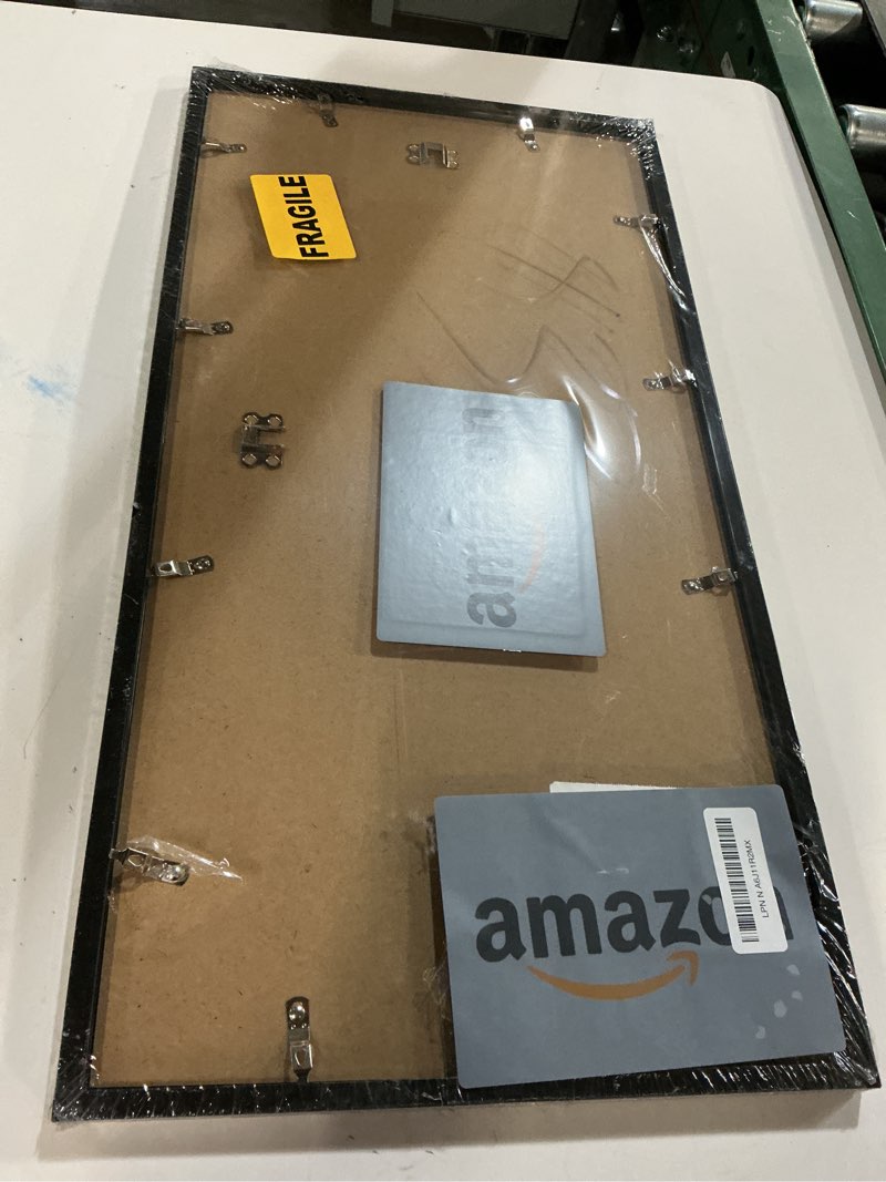 Condition photo showing As Is for MENNTHUI 12x24 Black Picture Frame, Wall Mounting Horizontally or Vertically, Decoration for Photos, Paintings, Posters, Artwork