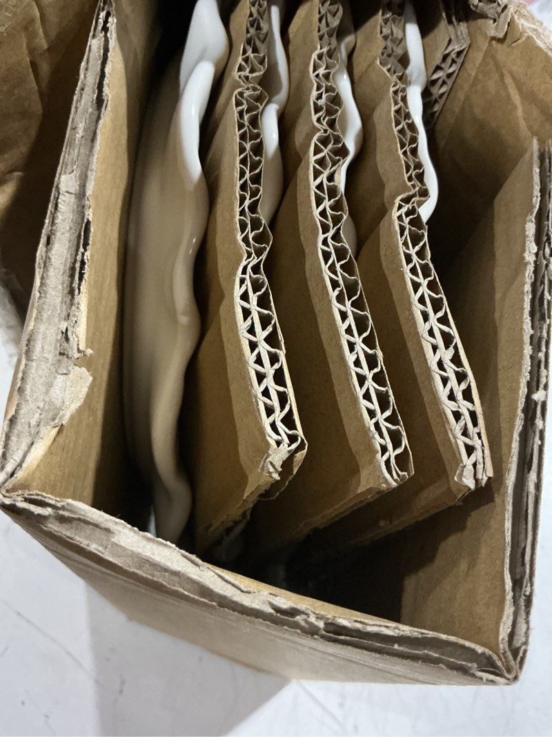 Condition photo showing Good Condition for floral ruffled-edged stoneware plates, blue and white, 8.5", 4 count, by my texas house