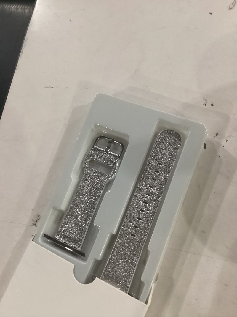Condition photo showing Good Condition for thin genuine leather bands compatible with apple watch for women men | dressy fancy leather strap for iwatch 49/46/45/44/42mm,series 11 10 9 8 7 6 5 4 3 2 1,ultra se-pearlized silver/silver