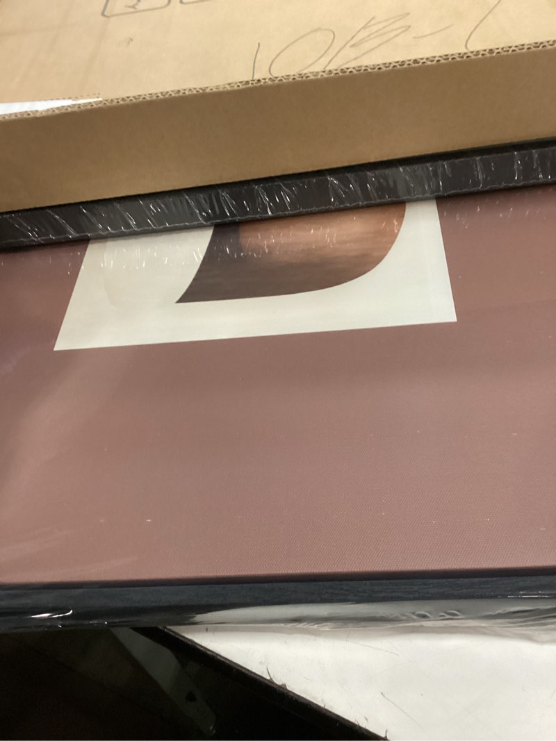 Condition photo showing New/Like New for framed neutral abstract wall art set of 2 bedroom, minimalist mid century modern brown canvas artwork for walls, contemporary print earth tone wall decor for living room home office, 24x24 & 24x18 in 24"w x 24"h + 24"w x 18"h neutral abstract