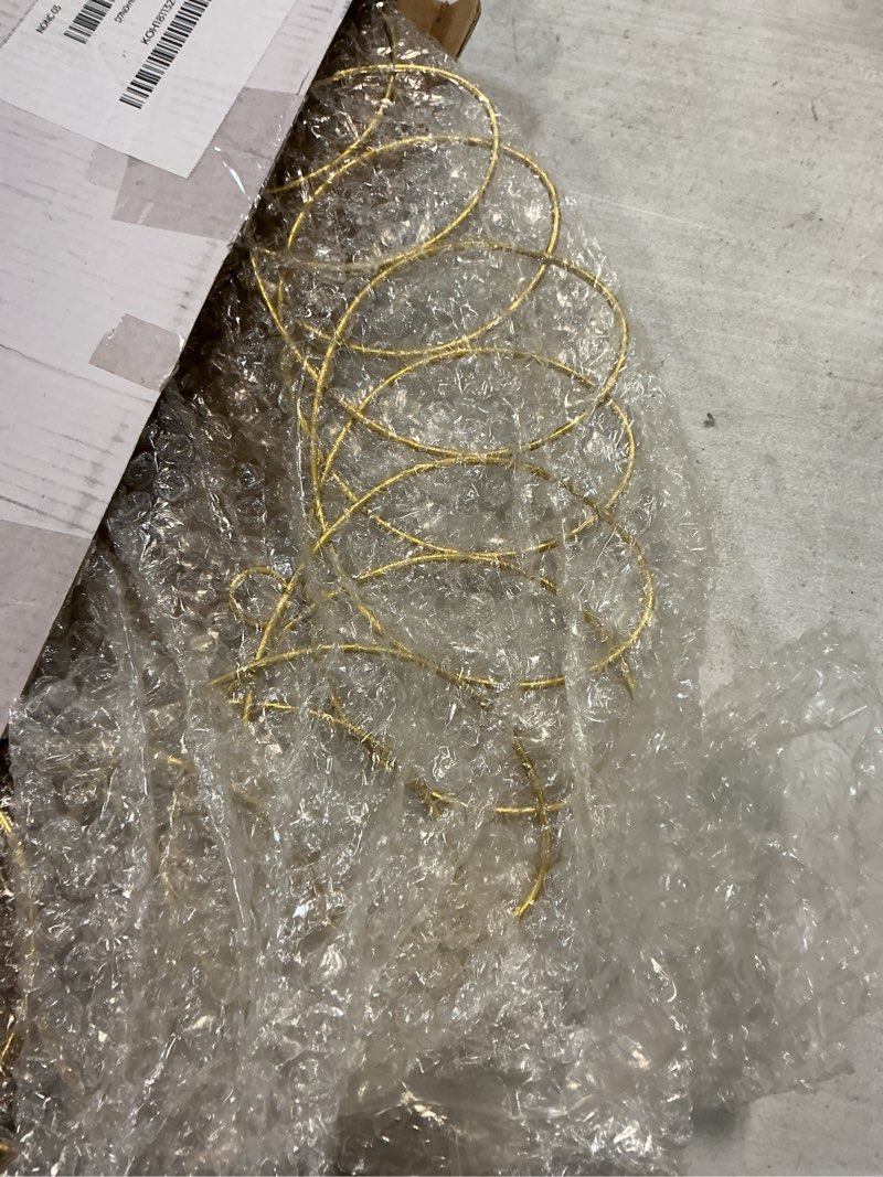 Condition photo showing As Is for Chuangdi Christmas Card Wreath Holder 16 Inch Metal Wreath Greeting Card Holder Xmas Cards Wall Display Wire Loop Holiday Wall Hanging for Home Over The Door (Gold)