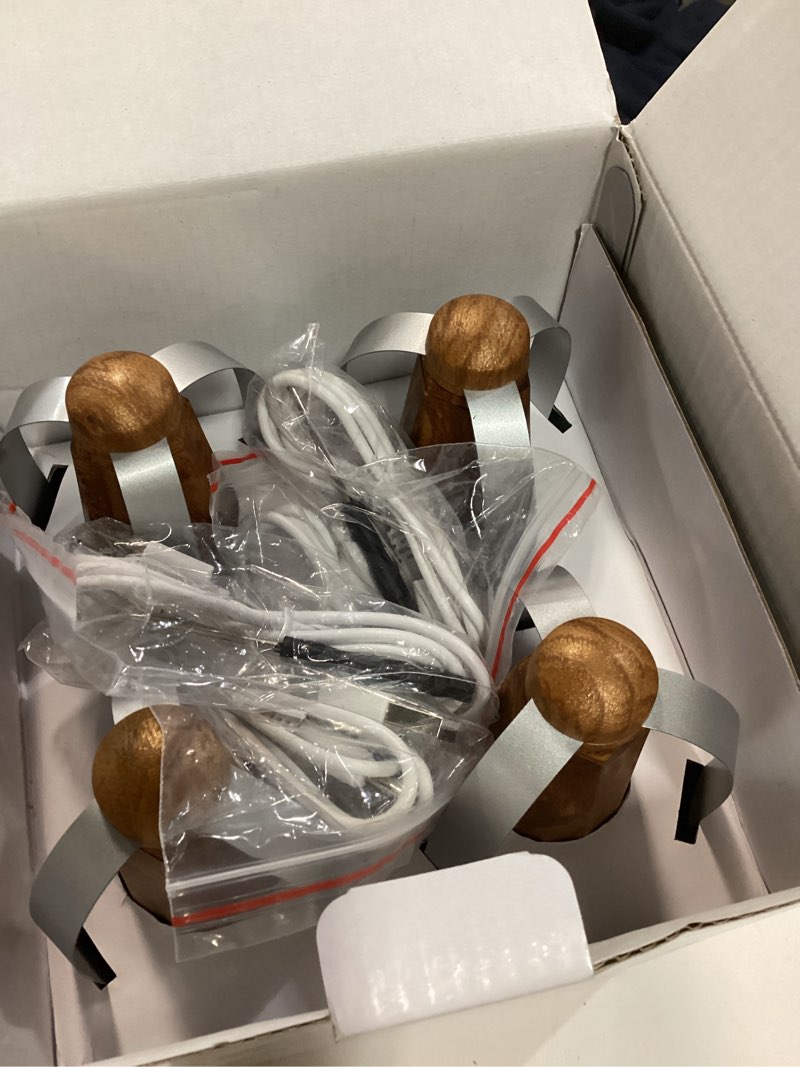 Condition photo showing New/Like New for yoiemivy portable fly fans for tables to keep your food/meal clean for outdoor, indoor, picnic, dinner and classroom, wood grain, 4 pack