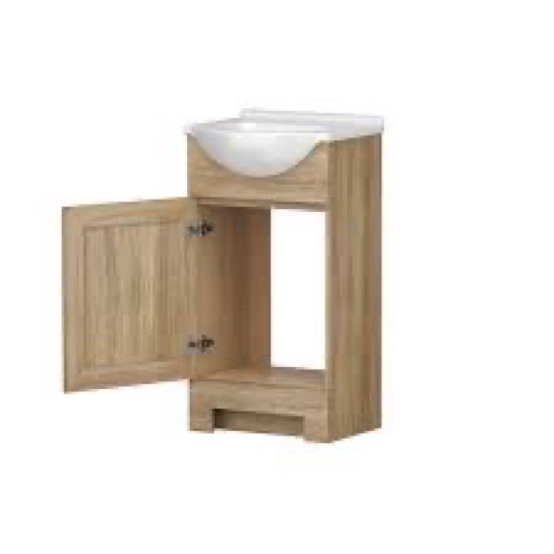 style selections euro 18-in sandstone single sink bathroom vanity with