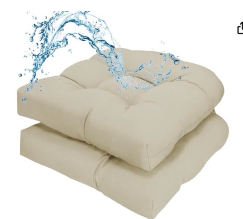 outdoor wicker chair cushions set of 2 waterproof 19.5" x 19.5" x5" outdoor wicker chair cushion wit