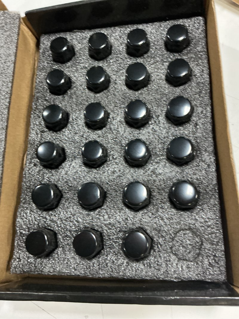 Condition photo showing Good Condition for zoffi 23pcs 1/2-20 lug nuts - compatible with jeep wrangler jk, liberty, grand cherokee - black solid lug nuts 1/2-20 black lug nuts 23pcs