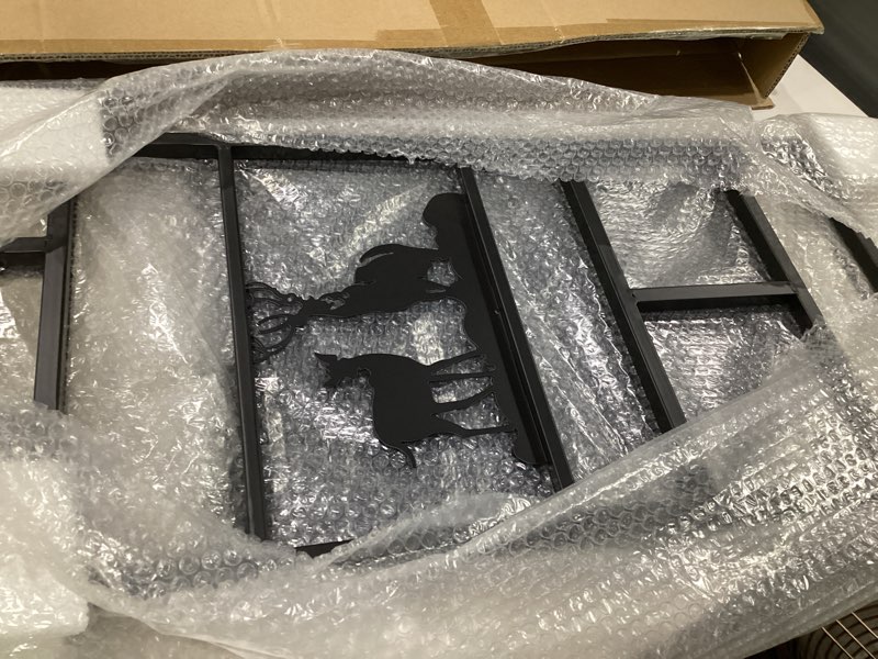 Condition photo showing Good Condition for ( SIMILAR TO STOCK PHOTOS) INNO STAGE Firewood Log Rack, Iron Wood Lumber Storage Holder for Fireplace, Heavy Duty Log Storage Bin for Firepit Stove Accessories Indoor - Perfect Construction - No Any Screw to Install