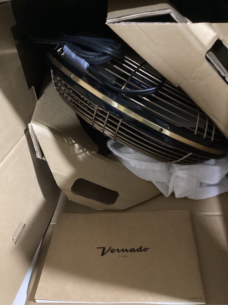 Condition photo showing As Is for Vornado Silver Swan Alchemy Oscillating Vintage Fan, Gunmetal, Medium Gunmetal Medium