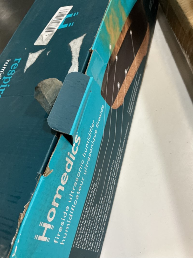 Condition photo showing Good Condition for homedics fireside ultrasonic humidifier, medium sized rooms, visible flame-effect cool mist, 0.26-gal top-fill tank, dry air relief at home, breathe & sleep better, aromatherapy
