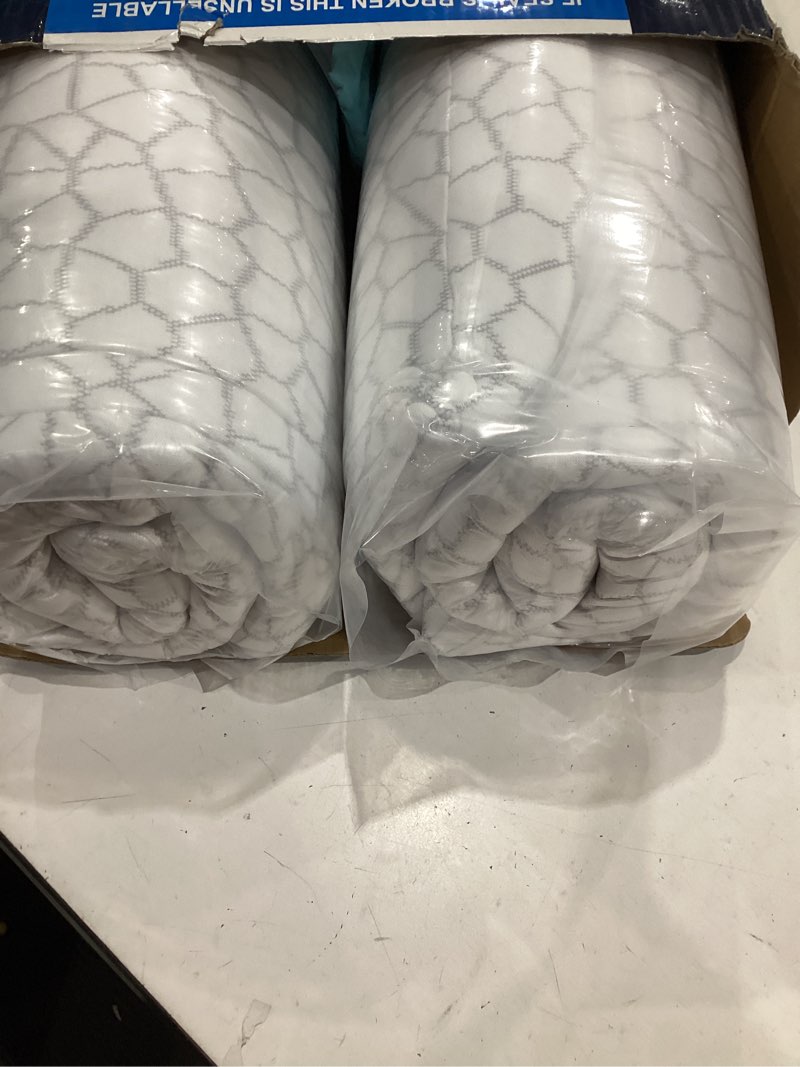 Condition photo showing Good Condition for cooling pillows king size set of 2, firm shredded memory foam pillows for side back stomach sleepers, two-sided cool neck pillow for neck shoulder pain, luxury gel cold bed pillow for hot sleepers king (2 count) original white (icy)