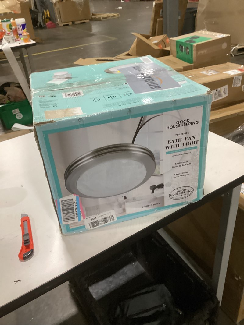 Condition photo showing As Is for Good Housekeeping 90053 Yorkshire Decorative 80 CFM 2.5 Sones Bathroom Ventilation Exhaust Fan with 