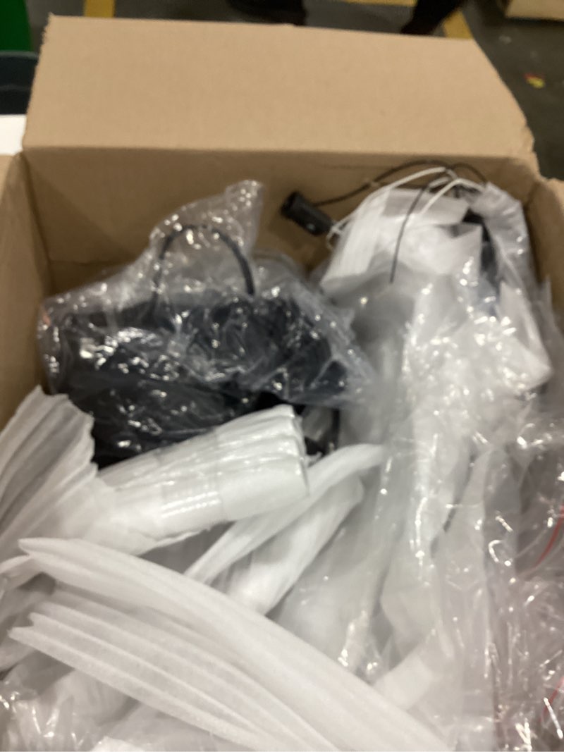 Condition photo showing As Is for Black Chandelier, Modern Dining Room Light Fixture 8 Light Candle Chandelier Over Table 44in Metal Chandeliers Lighting for Living Room Entry Master Bedroom Bathtub Kitchen 8-Light Black