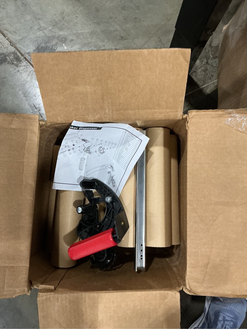 Condition photo showing As Is for idl packaging masking kit-9" x 60 yards brown masking paper (1 roll) & 1.41" x 60 yards white tape (1 roll) & masking paper/tape dispenser (built-in blade) | 1 roll brown masking paper, 1 roll 1.41" white painter's tape & dispenser with built-in blade for painting & construction masking kit 9" white pack of 1