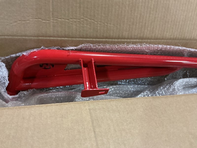 Condition photo showing Good Condition for rzr rock sliders nerf bars – heavy-duty side step & tree kickers – fits 2014-2023 polaris rzr 900 trail, 900s, 1000s, 1000xp, turbo (2-seater) – includes mounting bolts (red)