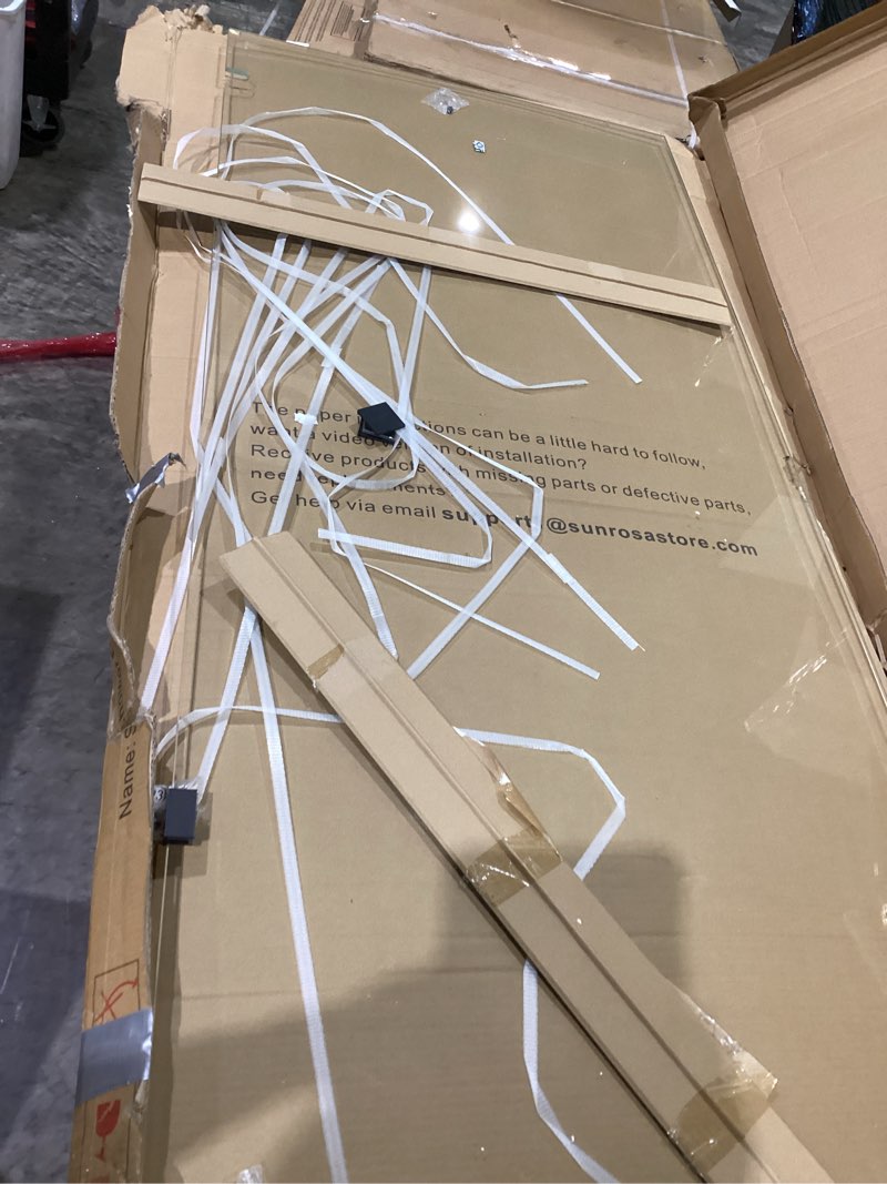 Condition photo showing Good Condition for sunrosa 32"×78" shower glass panel, fixed glass shower panel with matte black hardware, 5/16"(8mm) thick tempered shower glass, easy to clean matte black 32" × 78"