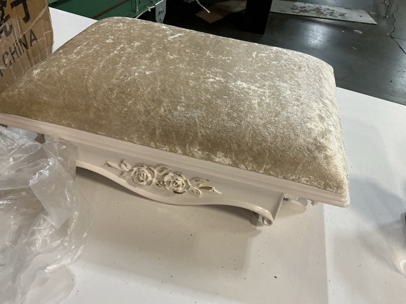 Condition photo showing Good Condition for dressing table stool,upholstered n stool/makeup vanity stool/chair/square footrest/footstool wooden legs living room bedroom