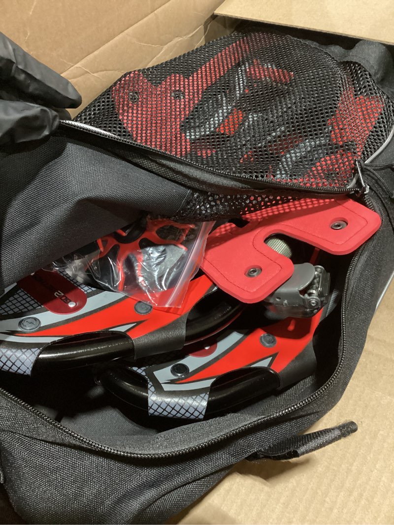 Condition photo showing Good Condition for G2 21/25/30/36 Inches Light Weight Snowshoes with Toe Box, EVA Padded Ratchet Binding, Heel Lift, Flexible Pivot Bar, Durable Back Strap, Trekking Poles, Carrying Bag, Snow Baskets(6 colors available) Red 21"(Up to 150lbs)