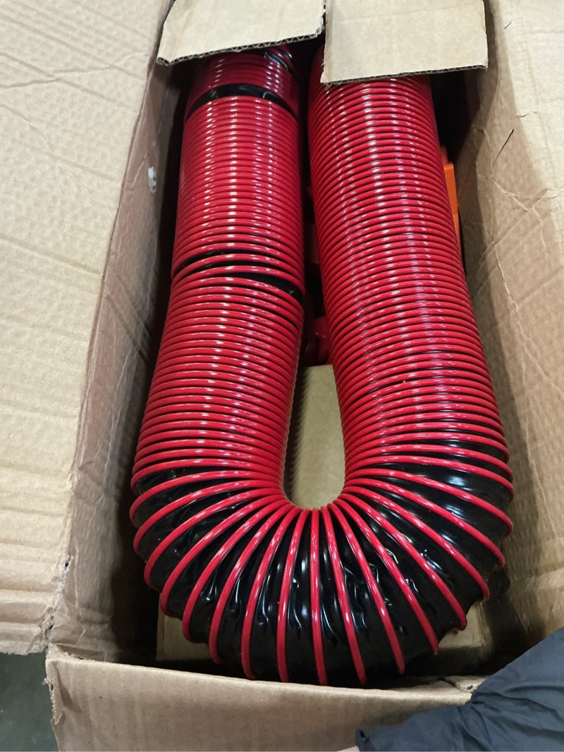 Condition photo showing As Is for 10 ft rv sewer hose kit: heavy duty camper waste hose with leak-proof swivel fittings, 90° clear elbow, 4-in-1 adapter, tpe tech for crush-proof and uv-resistant (female to female) 10ft