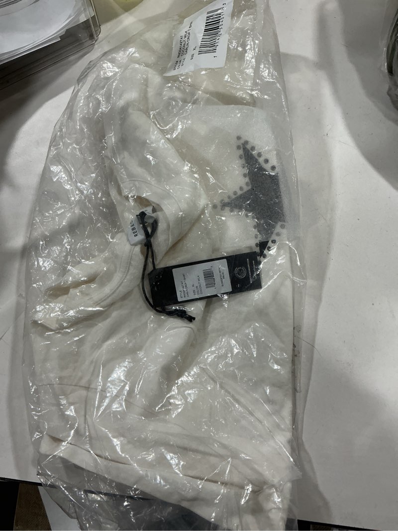 REBECCA MINKOFF Carlin Crop T Shirt, Coconut Milk, X-Large