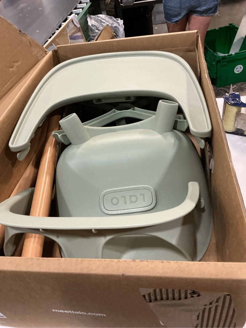 Condition photo showing Good Condition for lalo the chair convertible 3-in-1 high chair for babies & toddlers, dishwasher safe tray, adjustable footrest, sage sage high chair - basic