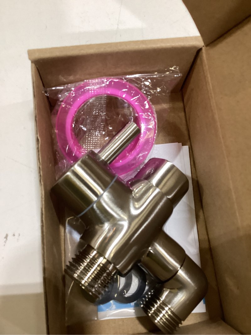 Condition photo showing Good Condition for shower arm diverter valve brass g1/2 3 way universal bathroom shower system component replacement for handheld shower head and fixed spray head, brushed nickel brushed nickle
