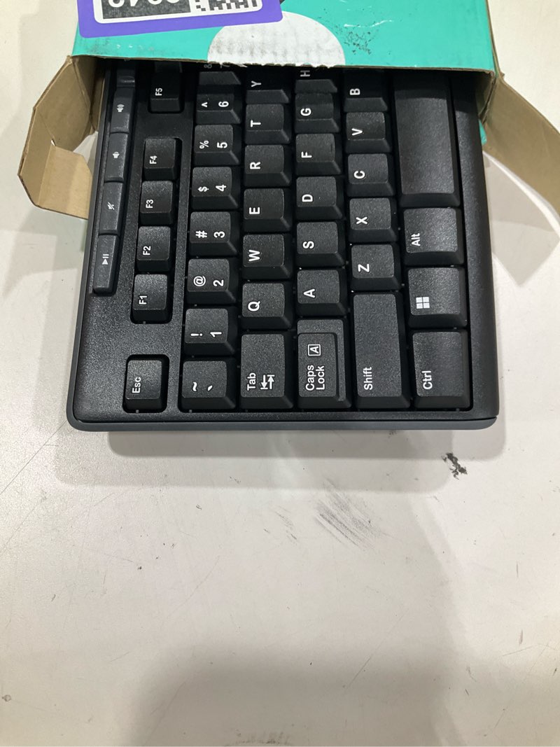 Condition photo showing As Is for logitech mk270 wireless keyboard and mouse combo for windows, 2.4 ghz wireless, compact mouse, 8 multimedia and shortcut keys, 2-year battery life, for pc, laptop - black