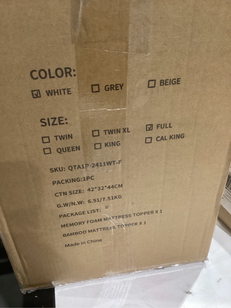 Condition photo showing Good Condition for Bedlore 4-Inch Full Mattress Topper for Back Pain - Dual Layer Medium Support (2" Gel Memory Foam + 2" Cooling Fluffy Pillow Top Pad), Breathable & Pressure Relief (White) White Full