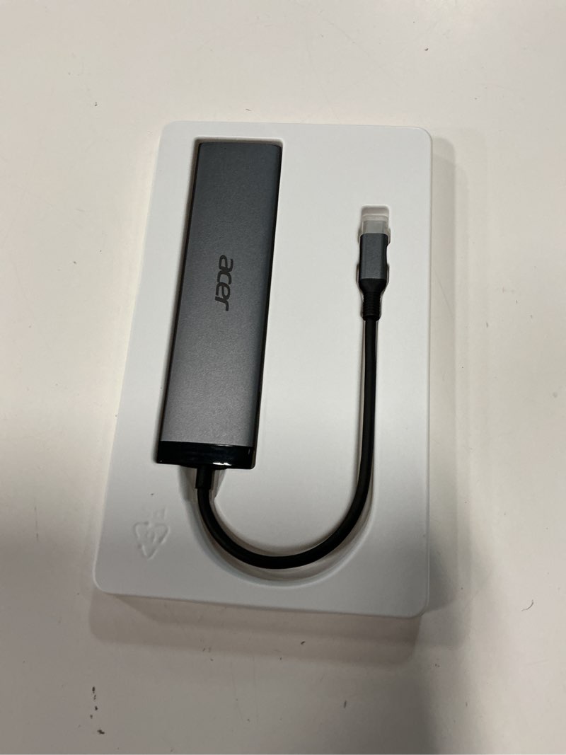 Condition photo showing New/Like New for acer 8 in 1 usb c hub 10gbps, usbc to hdmi adapter 4k@60hz, 2×usb-c 3.2, 2×usb a 3.0 data transfer, 100w pd port type c multiport splitter with sd/tf card reader, for macbook neo, laptop, pc, desktop 0.69ft