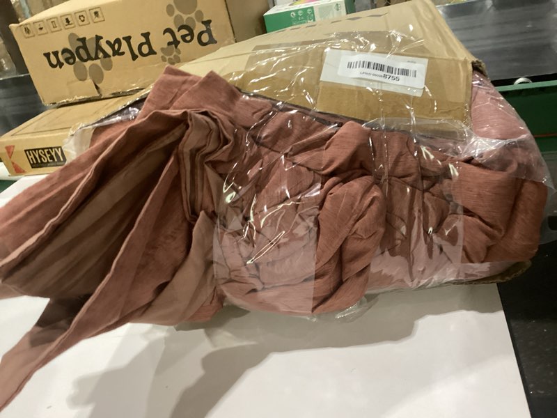 Condition photo showing As Is for monbix queen comforter set - 7 pieces cationic dyeing terracotta bed in a bag queen bedding sets with comforter, sheets, pillowcases & shams, reversible bedding comforters sets terracotta queen