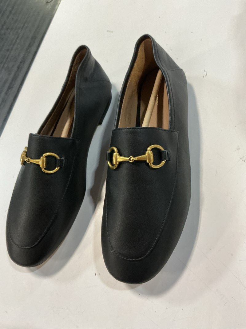 Condition photo showing Good Condition for italian leather horsebit loafer size 7.5 black
